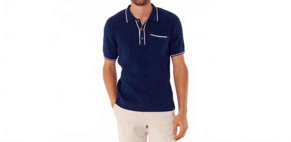 NEW CRIQUET bungalow sweater polo in navy